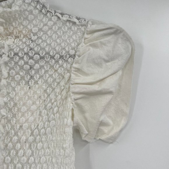 WNDERKAMMER Women's Curved Arm Coloration Bodysuit White Bubble Stitch sz L NWT - Picture 3 of 9